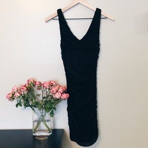 Express Black Rouched Bodycon Dress